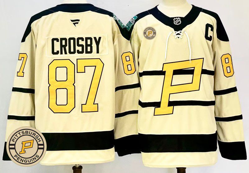 Men Pittsburgh Penguins #87 Crosby Cream Fanatics 2025 NHL Jersey style 5->pittsburgh penguins->NHL Jersey